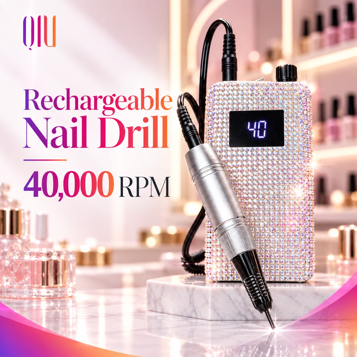 ✨ Power meets style with QIU Rechargeable Nail Drill with Strass 💎
Professional performance with 40,000 RPM for smooth, precise and efficient nail work.
💅 Rechargeable
⚡ 40,000 RPM
💎 Elegant Strass Design#QIU #NailDrill #NailTech #NailTools #Manicure NailCare BeautyTools ProfessionalNails